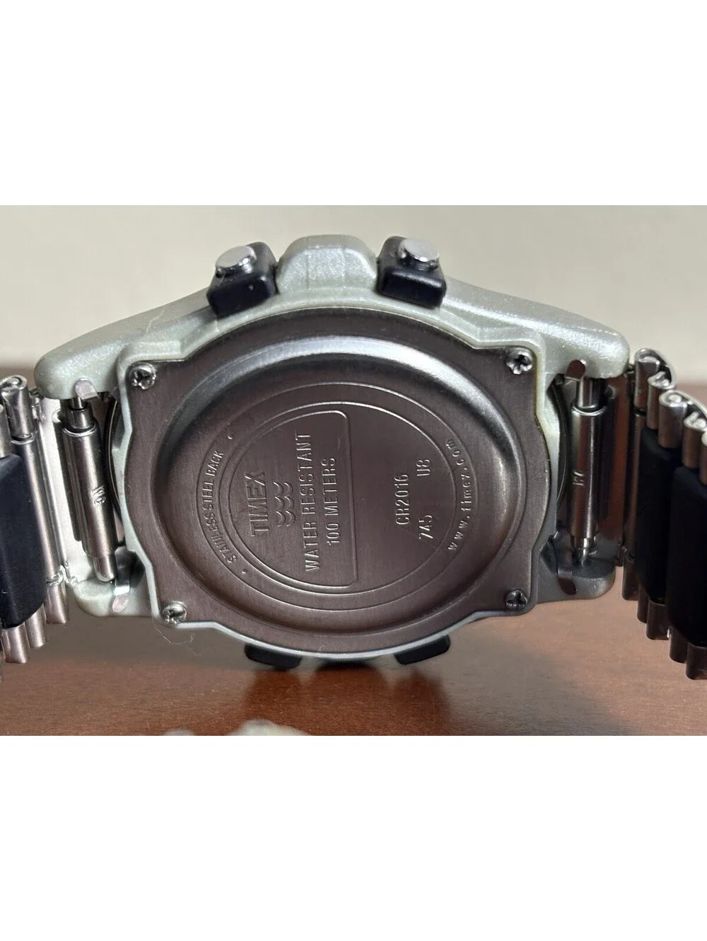Vintage Timex Atlantis 100 Men's Digital Watch Indiglo Chrono Alarm Runs 40mm